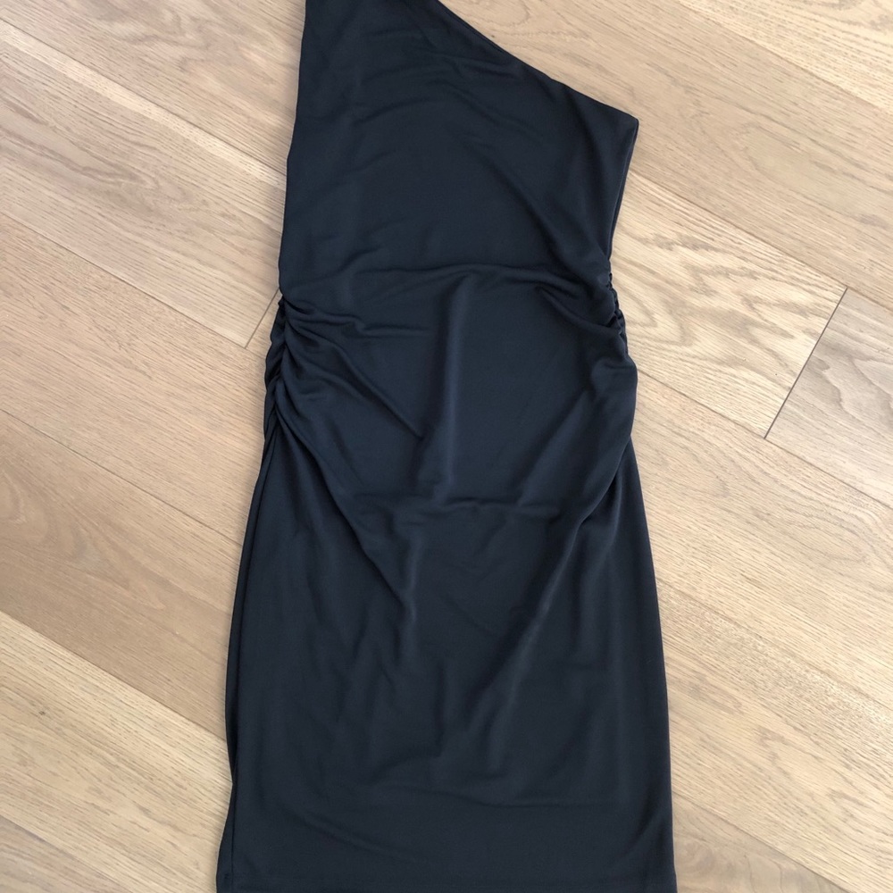 Kenneth Cole One Shoulder Black Dress